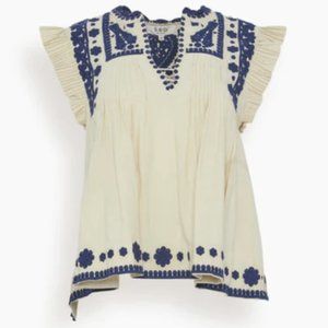 Sea Holly Soutache Top in Cream